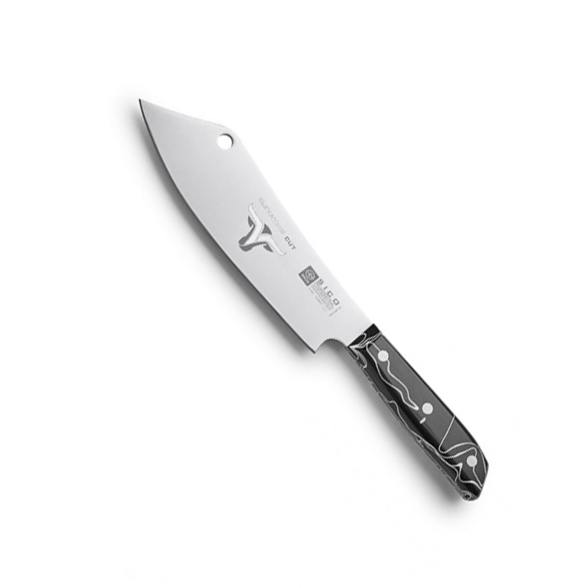 Faca Chefe Cabo Acrílico Sico Efeito Mármore Preto 20cm