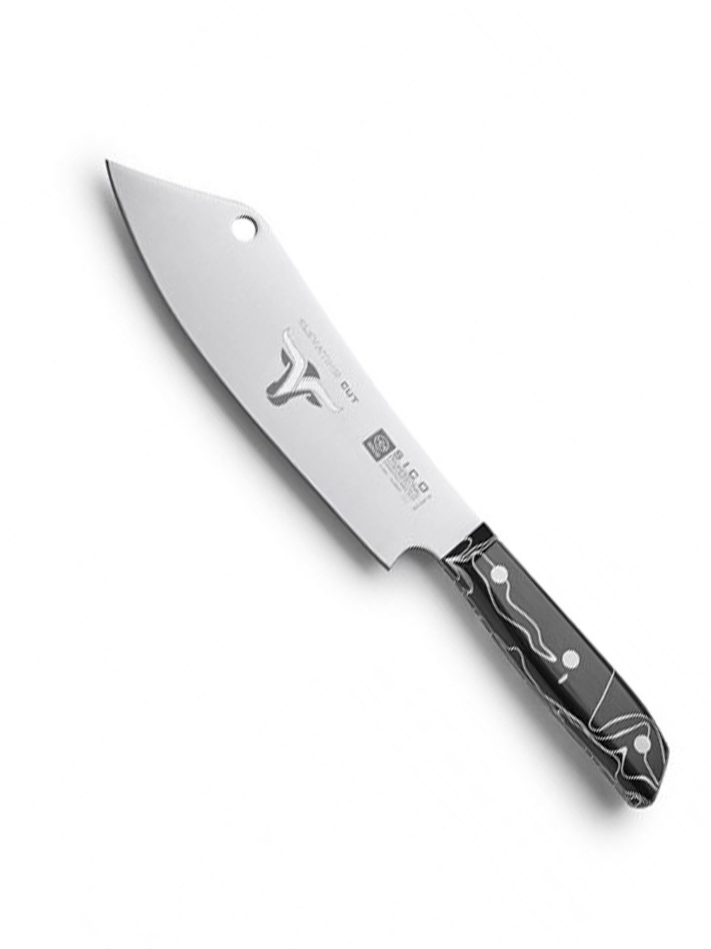 Faca Chefe Cabo Acrílico Sico Efeito Mármore Preto 20cm