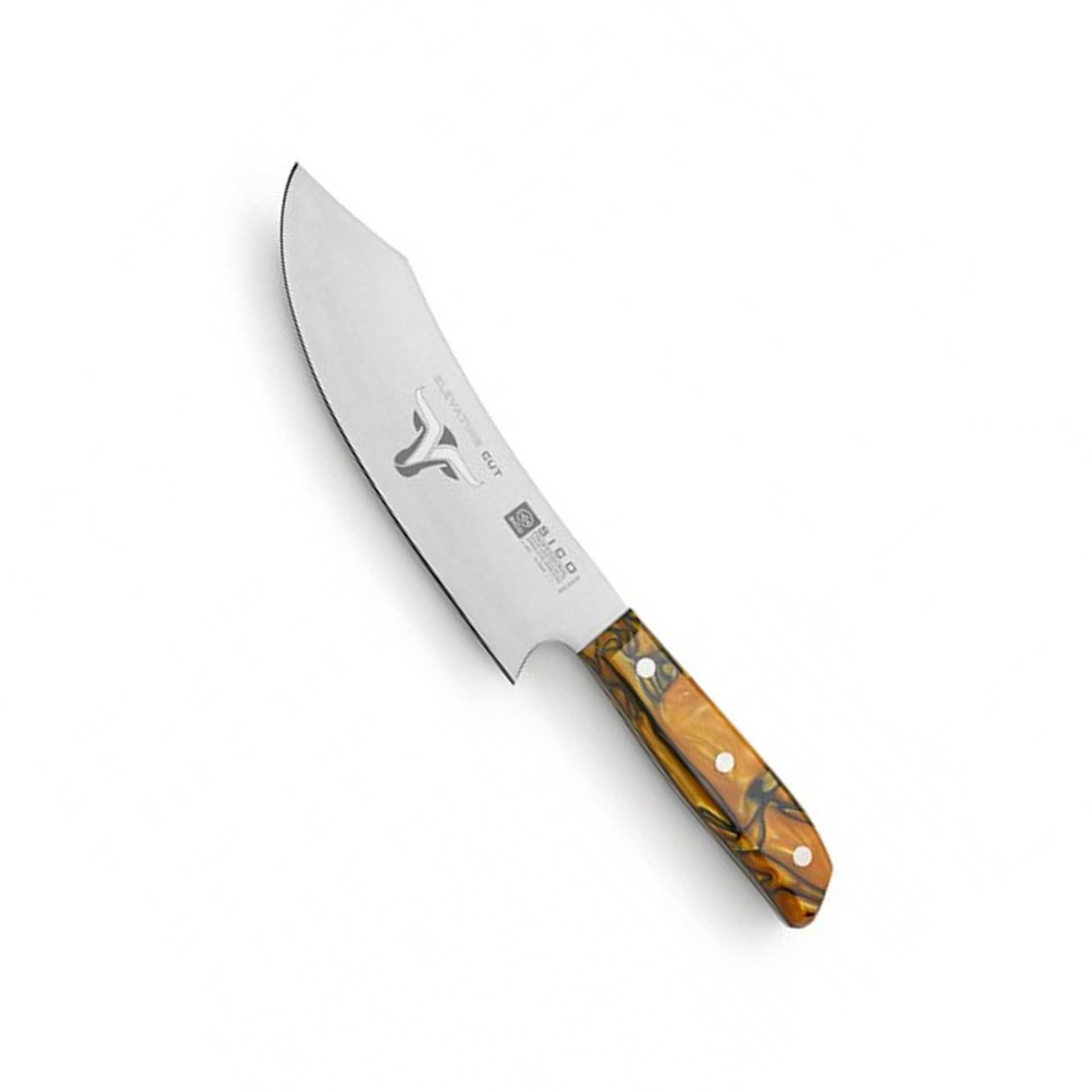 Faca Chefe Cabo Acrílico Sico Efeito Mármore Laranja 20cm