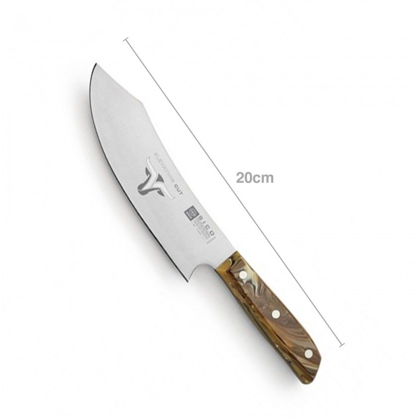 Faca Chefe Cabo Acrílico Sico Efeito Mármore Creme 20cm Faca Chefe Cabo Acrílico Sico Efeito Mármore Creme 20cm