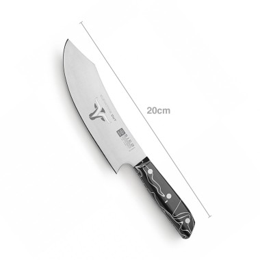 Faca Chefe Cabo Acrílico Sico Efeito Mármore Preto 20cm