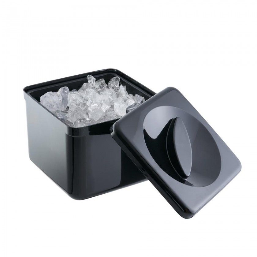 Balde Gelo Polipropileno Parede Dupla Preto 20X20X17cm