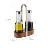 Galheteiro Inox/Vidro com Base Madeira 16X7.5X24.5cm Galheteiro Inox/Vidro com Base Madeira 16X7.5X24.5cm