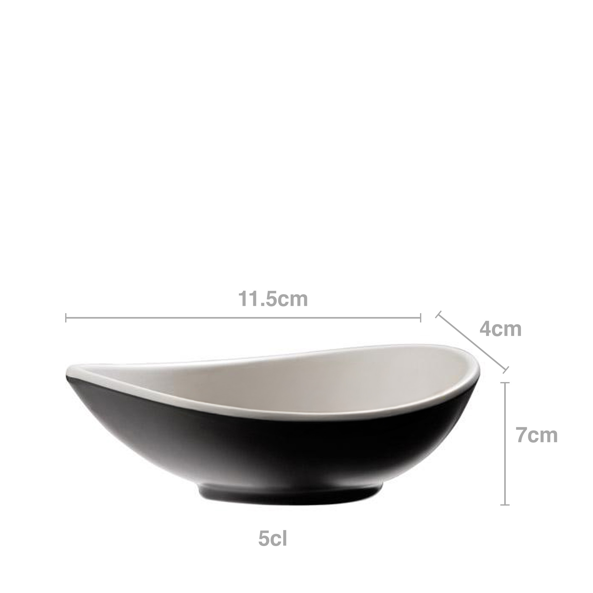 Taça Melamina Halftone Oval 5cl 11.5X7X4cm