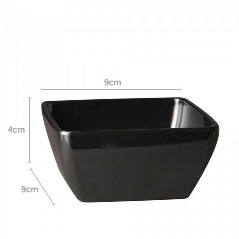 Taa Melamina Pure Quadrado Preto 14cl 9X9X4cm