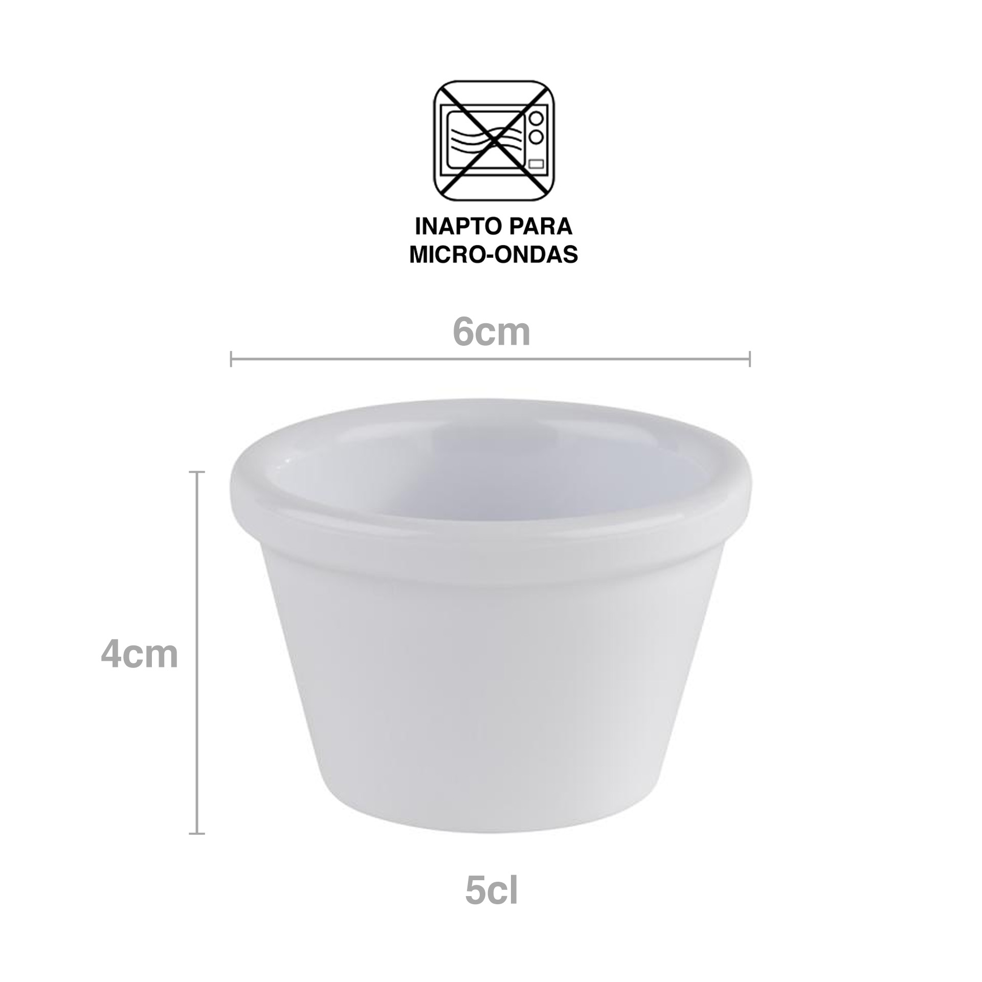 Taça Molho Friendly Redondo Branco 5cl 6X4cm