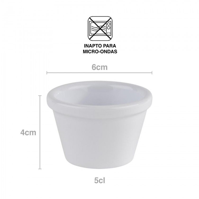 Taça Molho Friendly Redondo Branco 5cl 6X4cm Taça Molho Friendly Redondo Branco 5cl 6X4cm