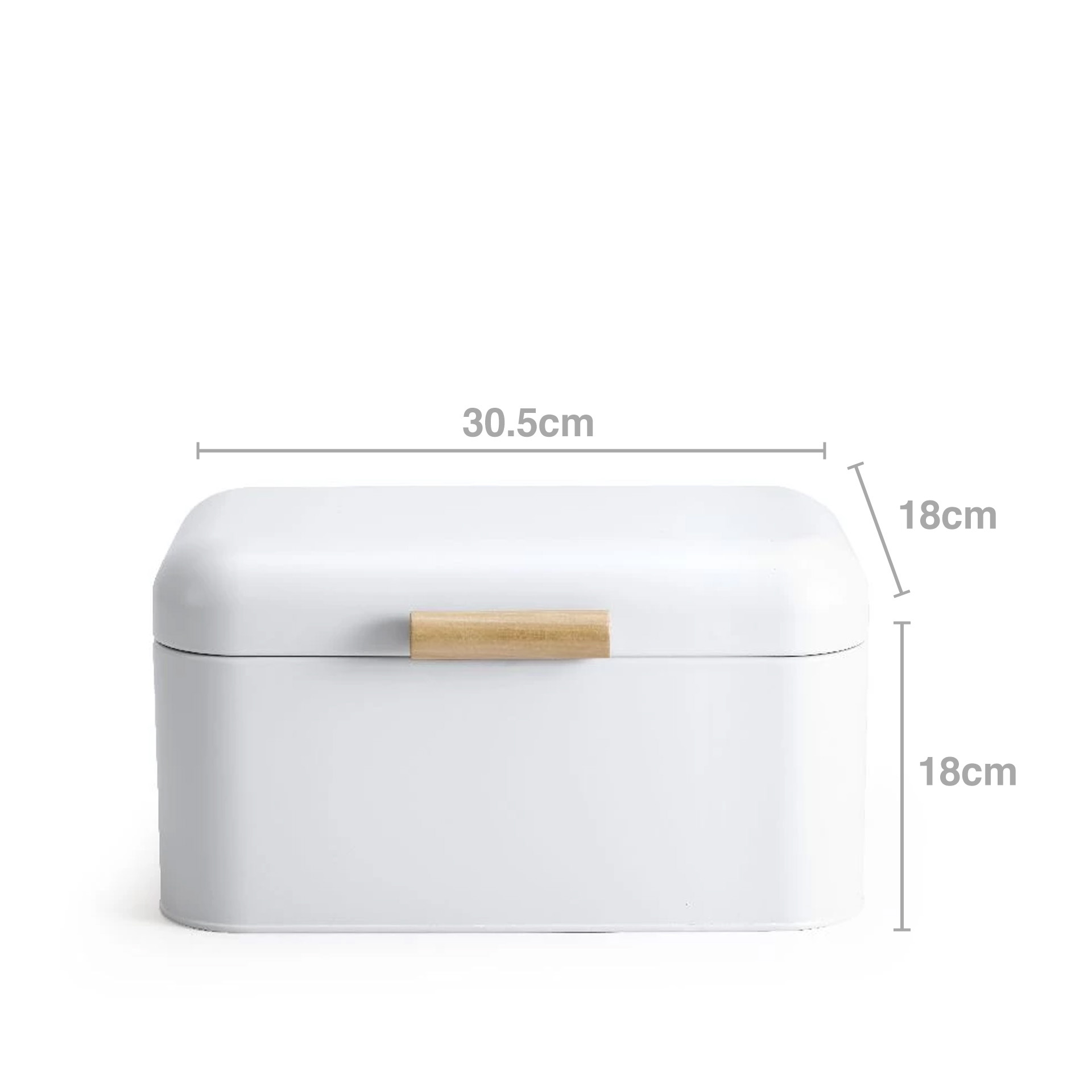 Caixa Pão Metal Retro Branco 30.5X18X18cm