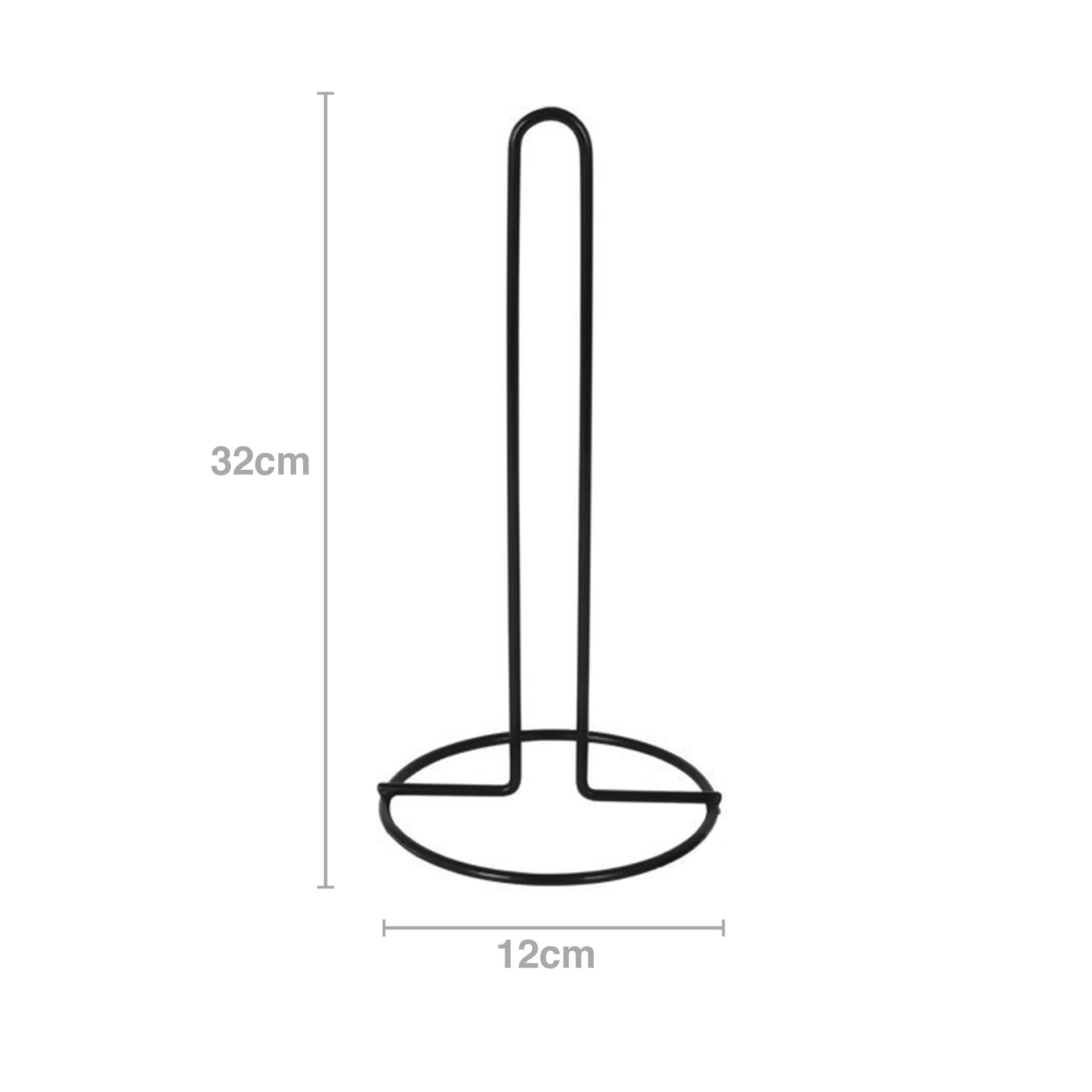 Porta Rolos Cozinha Metal 12X32cm Preto