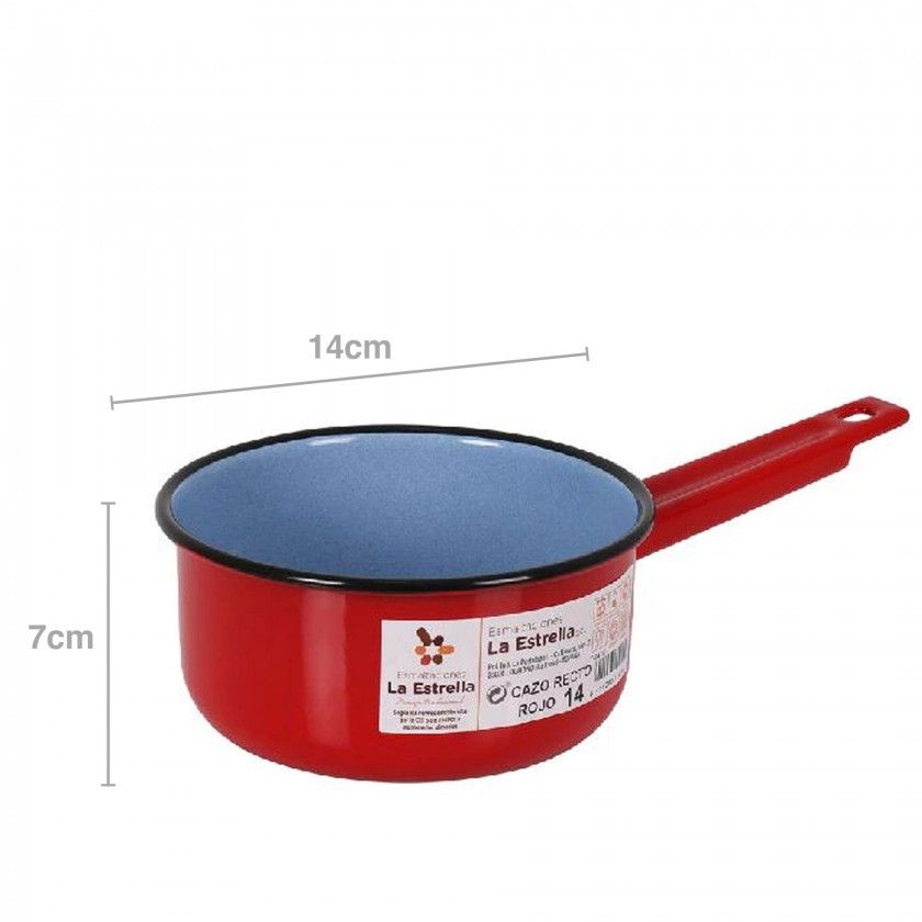 Caçarola Esmalte com Cabo Vermelho 14X7cm Caçarola Esmalte com Cabo Vermelho 14X7cm