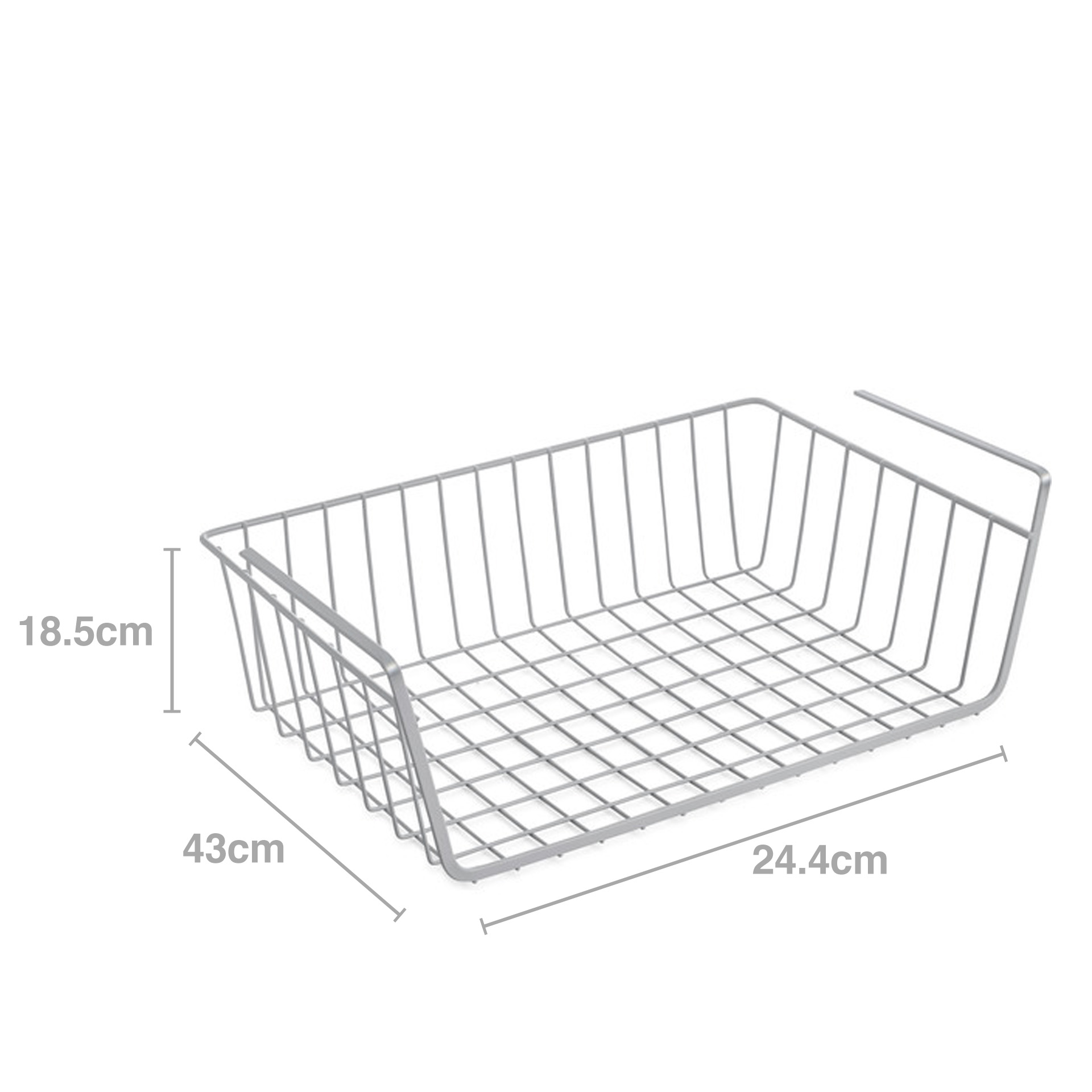Cesto para Estante Cozinha 40.5X25.5X14cm Cinzento