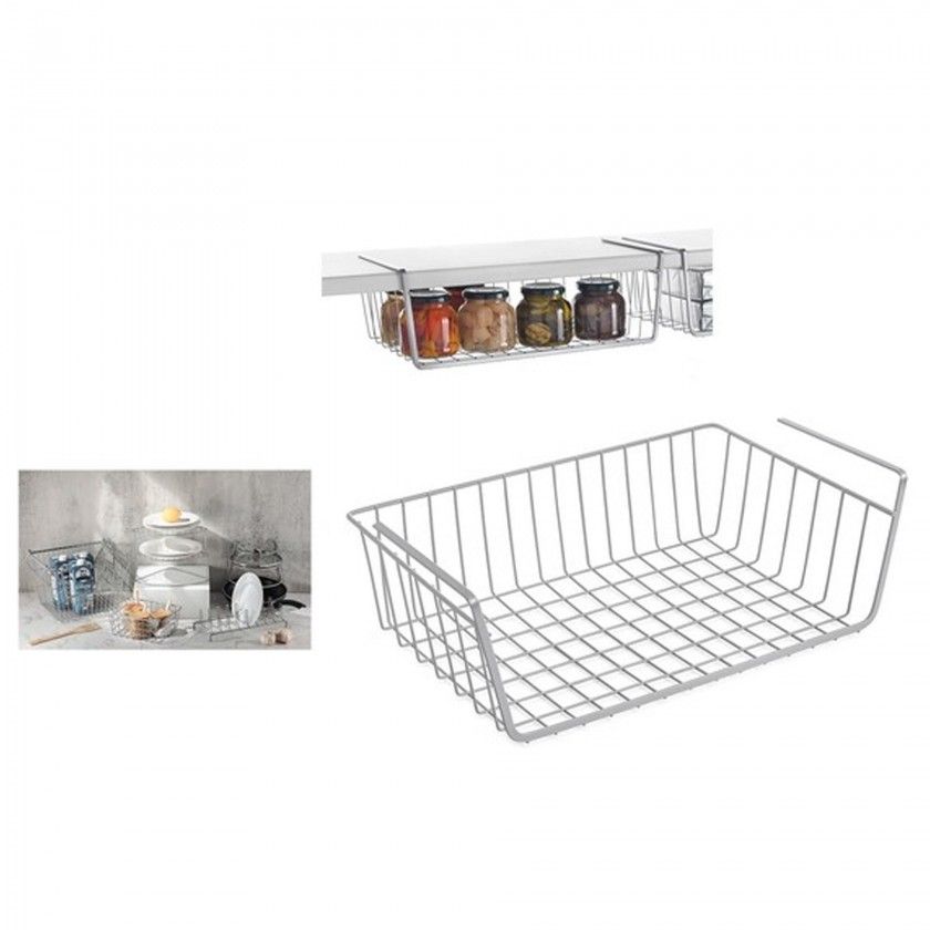 Cesto para Estante Cozinha 40.5X25.5X14cm Cinzento