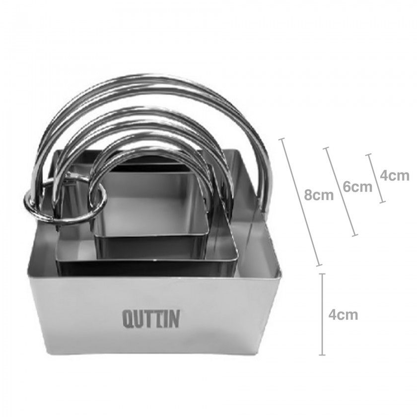 Conjunto 3 Moldes Pastelaria com Asa 8/6/4/X4cm Conjunto 3 Moldes Pastelaria com Asa 8/6/4/X4cm