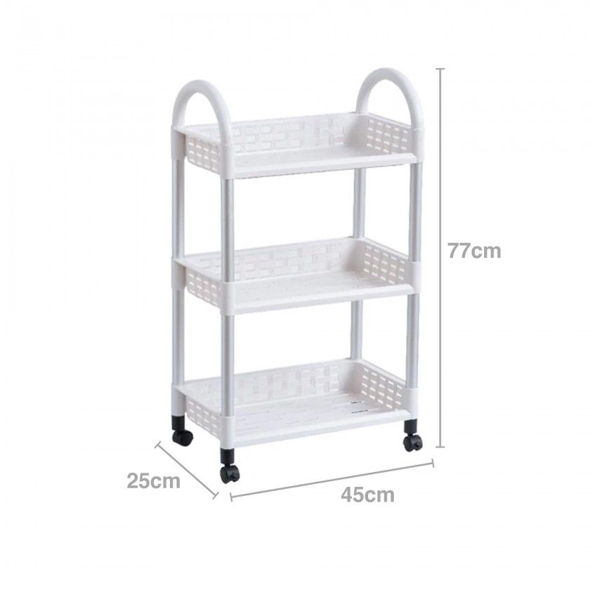 Carrinho Multifunções com 3 Cestos 45X25X77cm Carrinho Multifunções com 3 Cestos 45X25X77cm