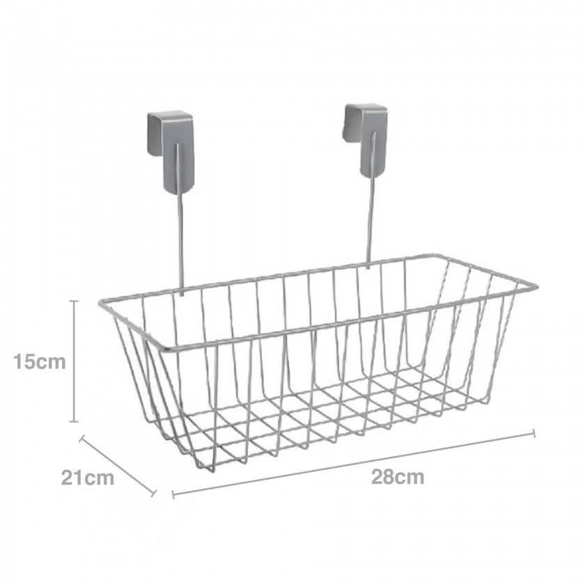 Cesto Organizador Suspenso Cinzento 28X15X21cm Cesto Organizador Suspenso Cinzento 28X15X21cm