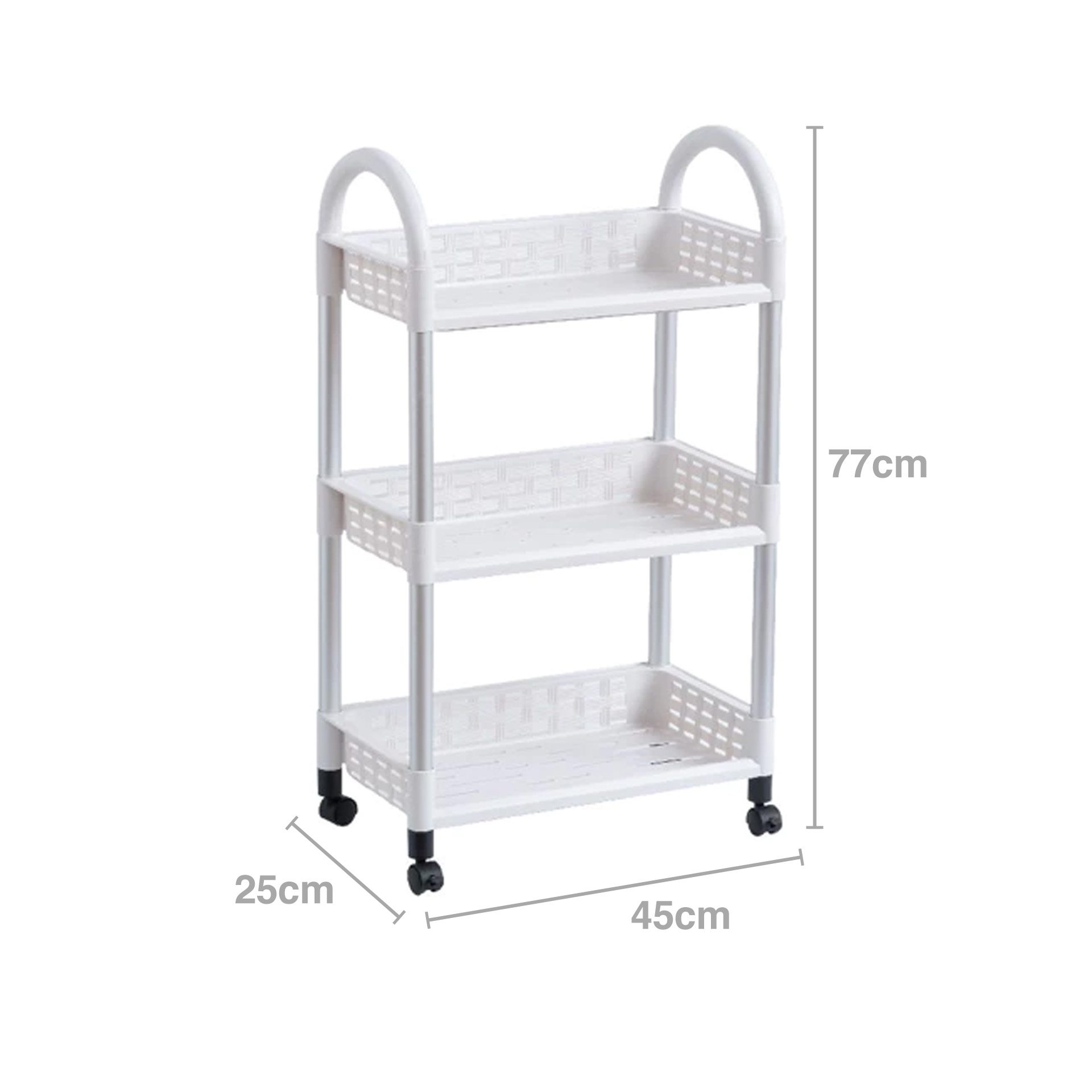 Carrinho Multifunções com 3 Cestos 45X25X77cm