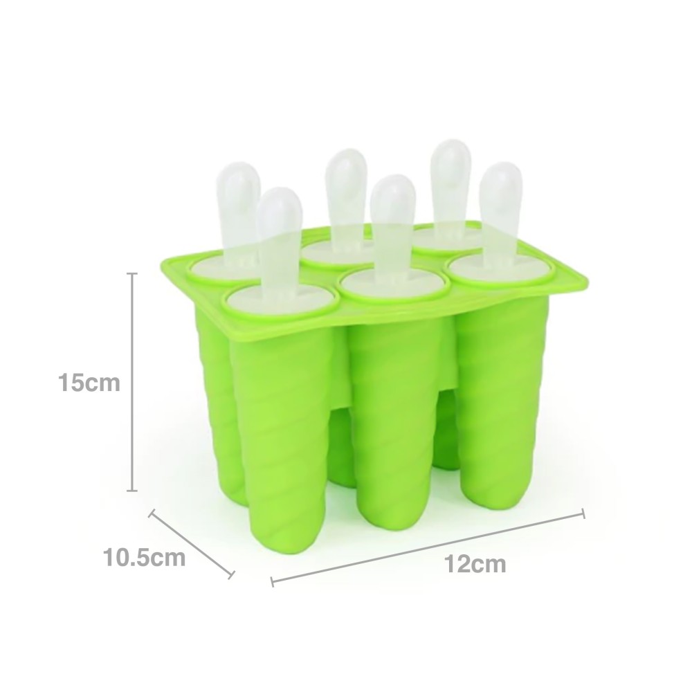 Molde Silicone 6 Gelados Espiral 15X12X10.5cm