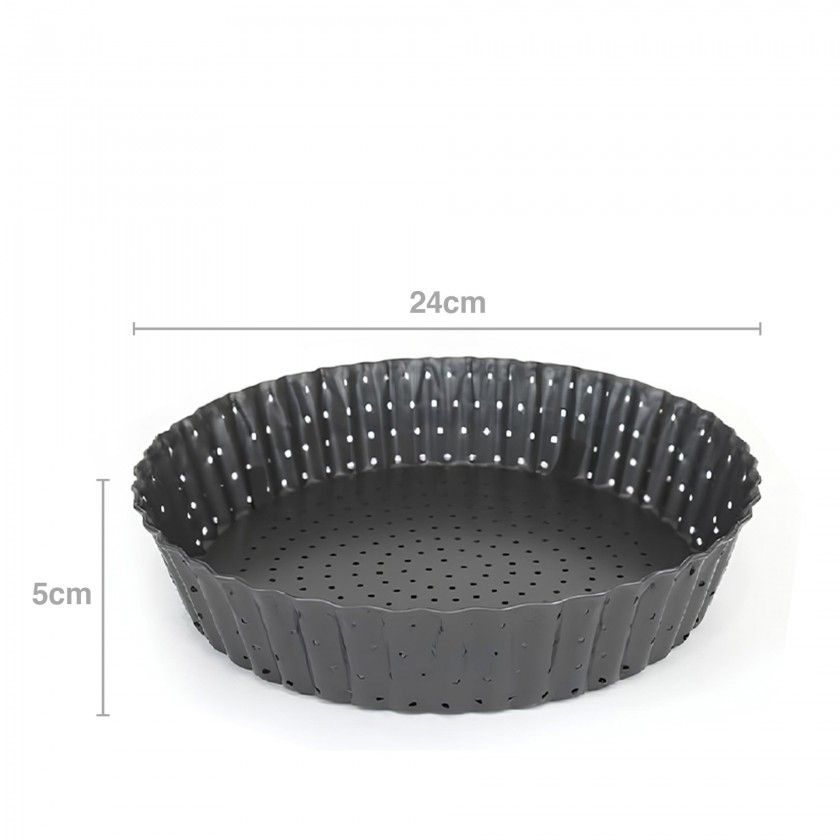 Forma Tarte Desmontável Perfurada Redonda 24X5cm Forma Tarte Desmontável Perfurada Redonda 24X5cm