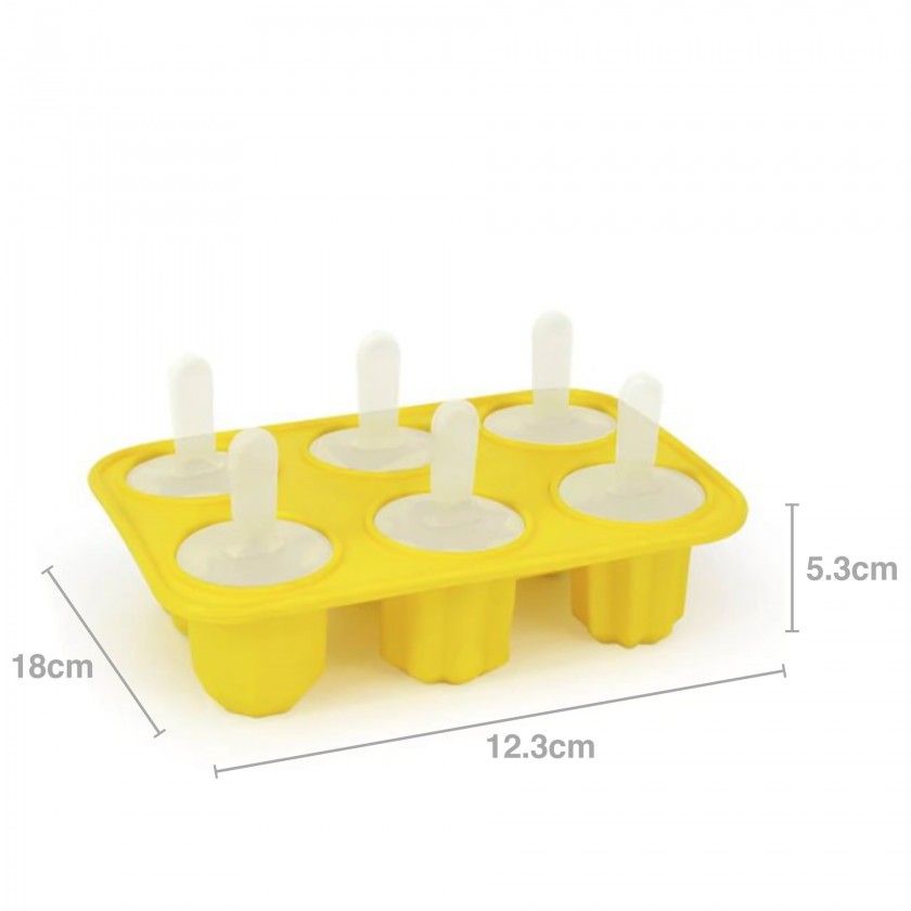 Molde Silicone 6 Gelados Formas 18X5.3X12.3cm Molde Silicone 6 Gelados Formas 18X5.3X12.3cm