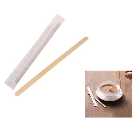 Palheta Café Madeira Biodegradável Embalado 0.5X11cm Pack 50 - Image product