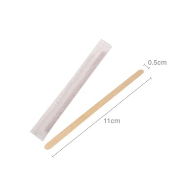 Palheta Café Madeira Biodegradável Embalado 0.5X11cm Pack 50