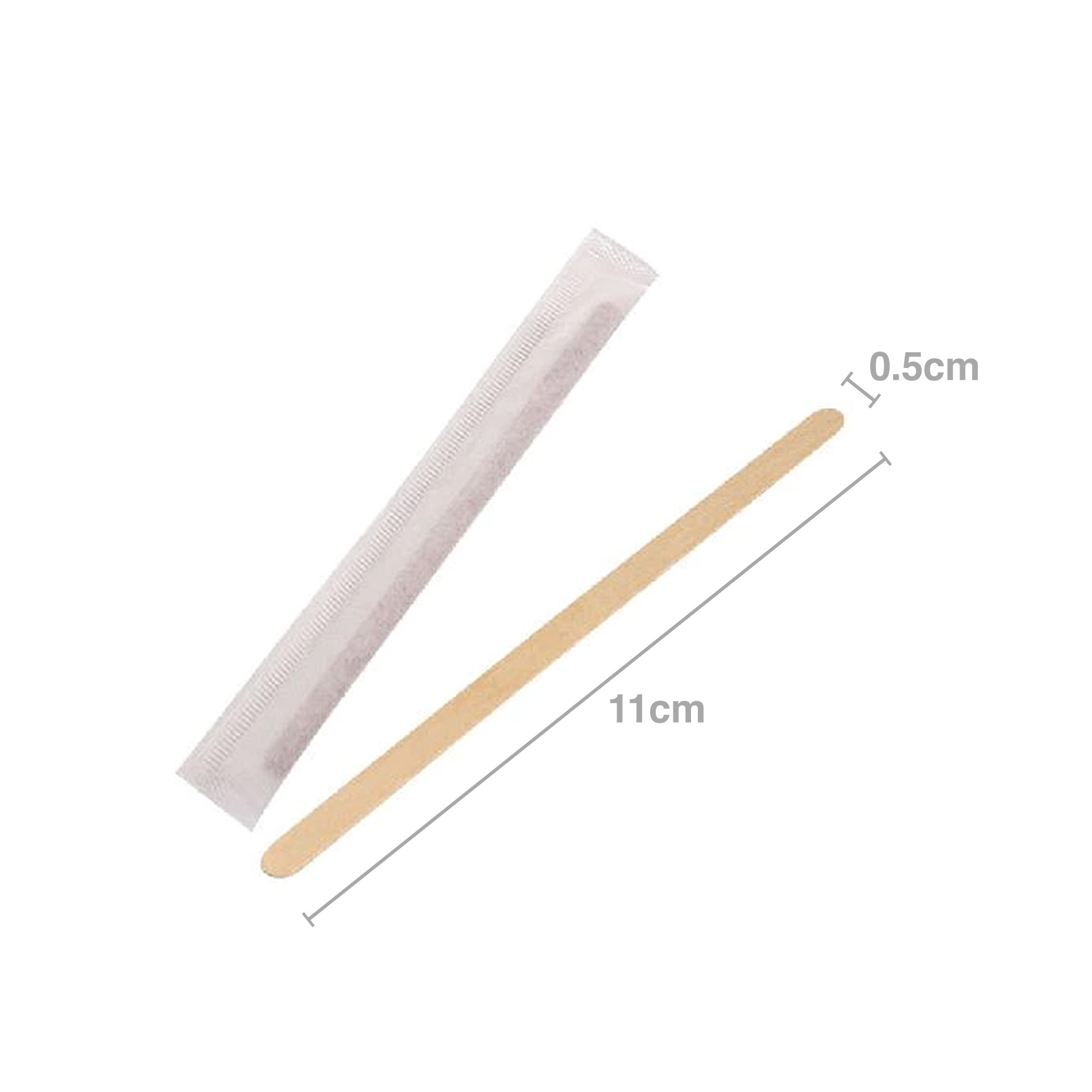 Palheta Café Madeira Biodegradável Embalado 0.5X11cm Pack 50