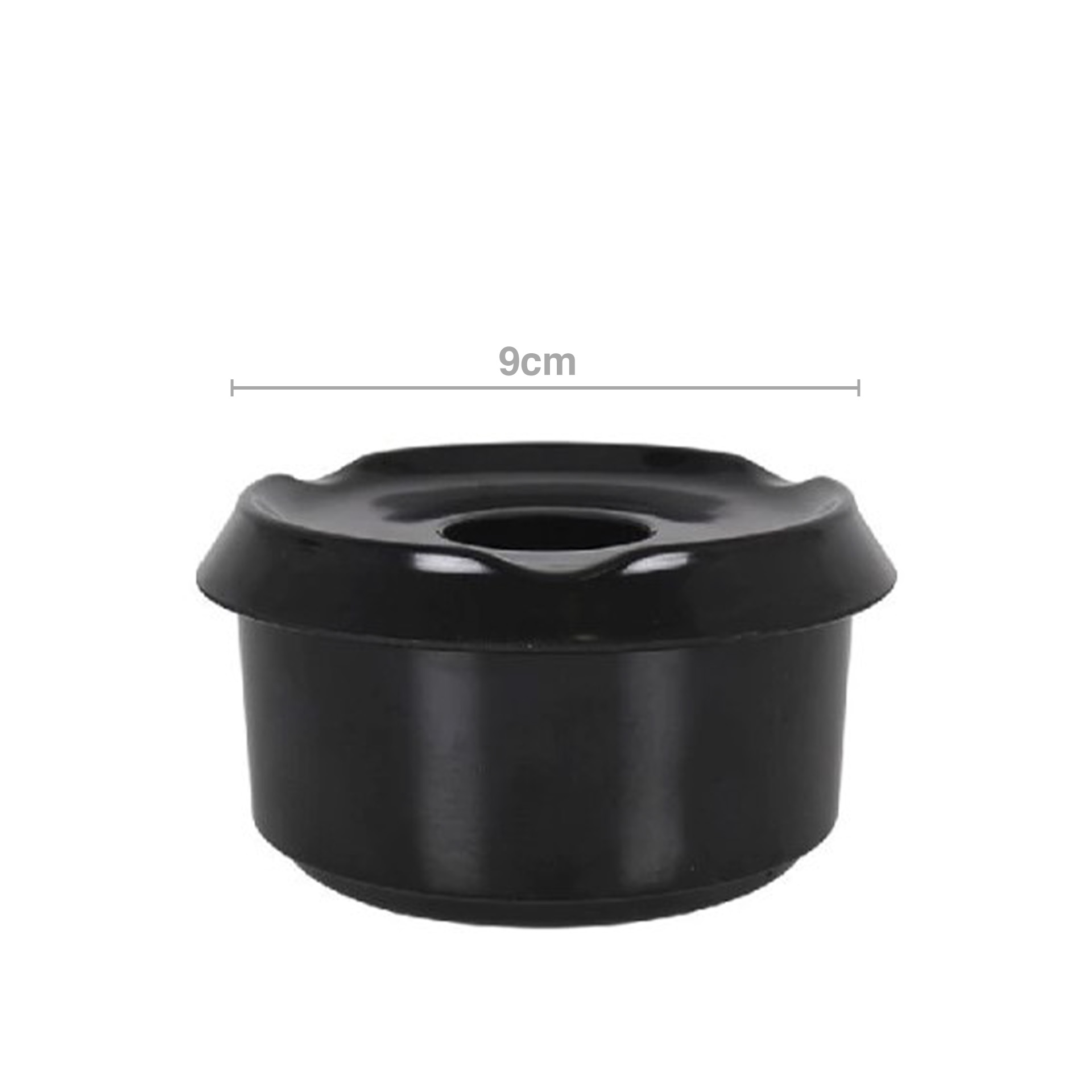 Cinzeiro Água Melanina Preto 9cm