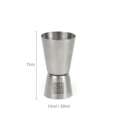 Medidor Duplo Inox 15/30ml 7cm