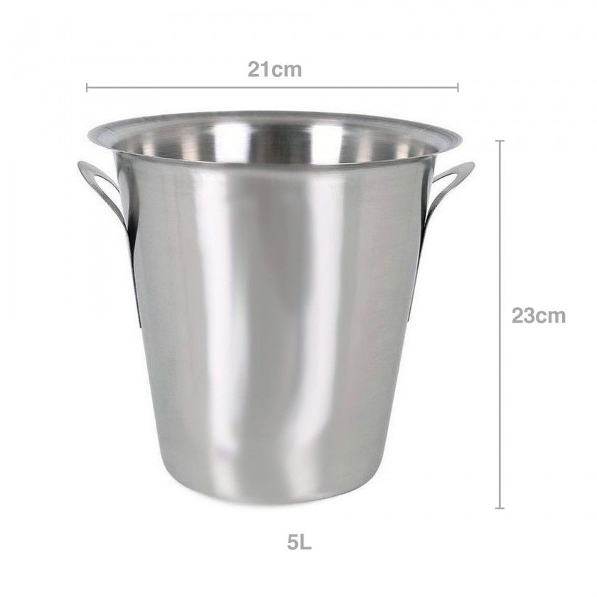 Balde Gelo Inox Quttin Redondo 5l 23X21cm