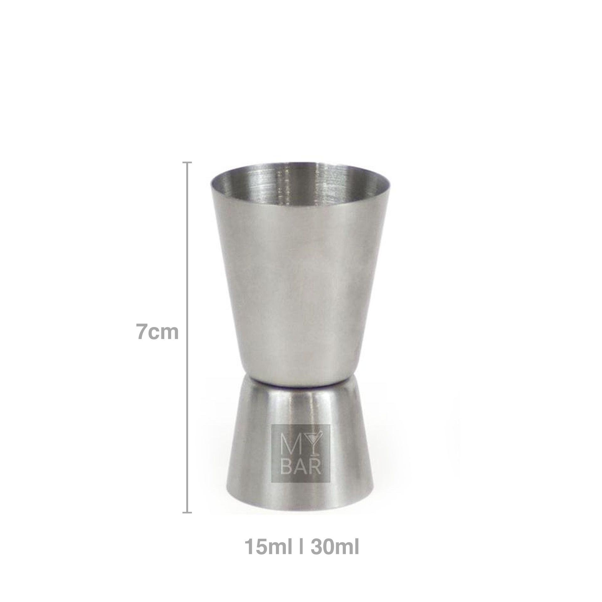 Medidor Duplo Inox 15/30ml 7cm