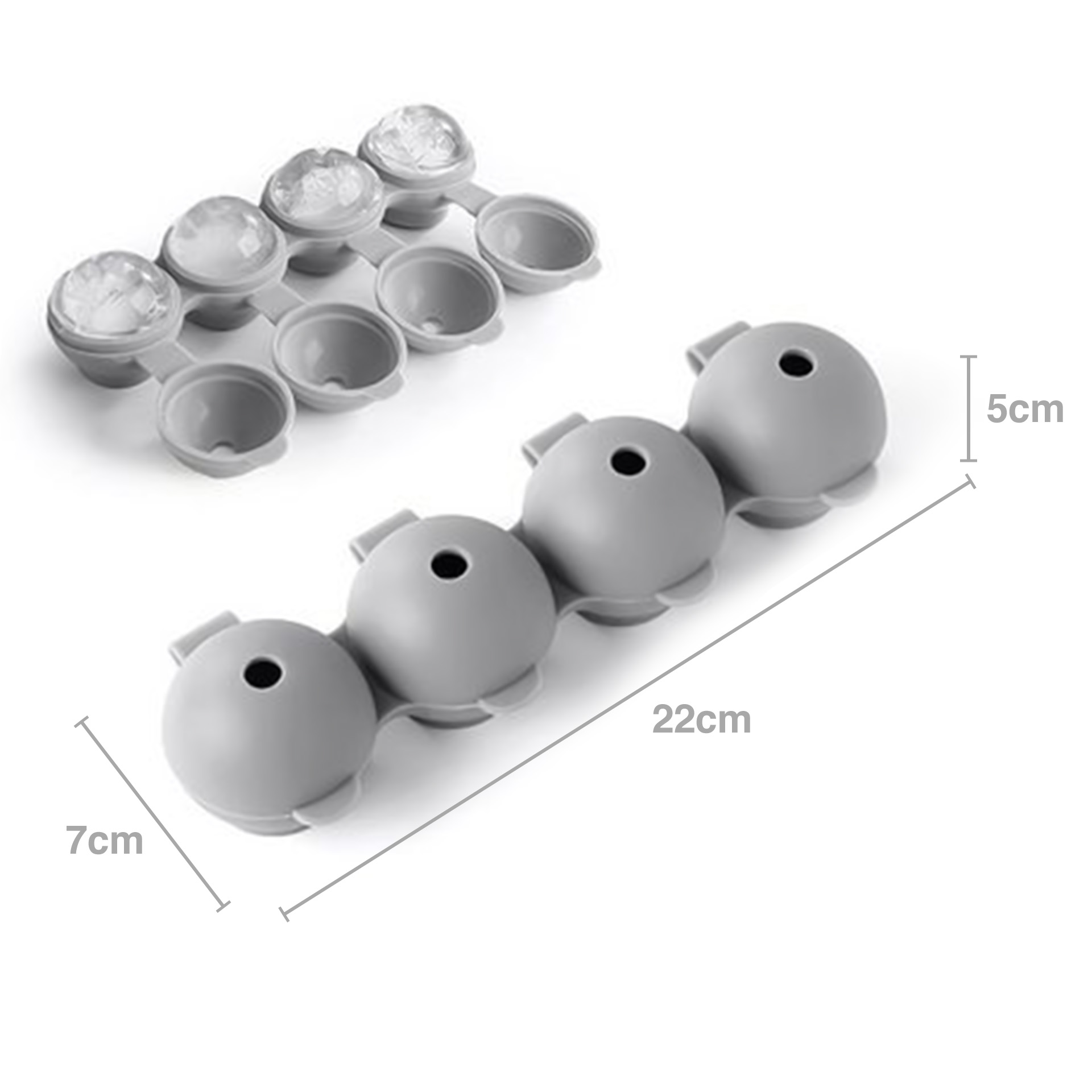 Cuvete Gelo Silicone Flex 4 Bolas 22X7X5cm