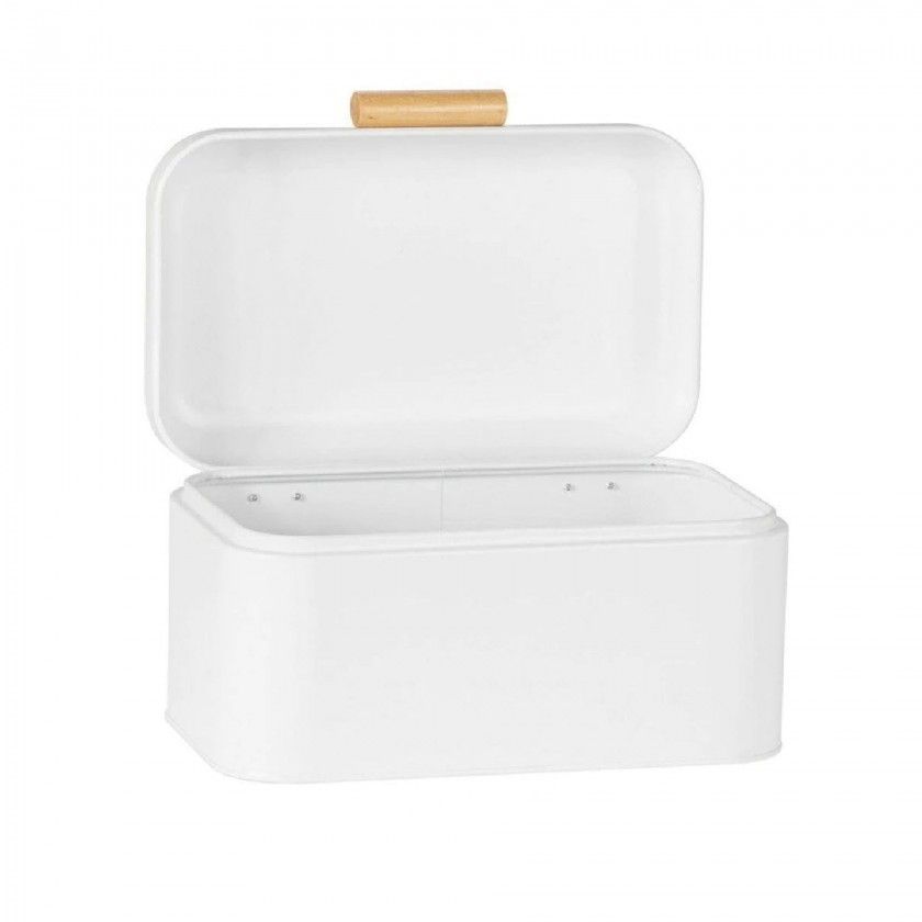 Caixa Pão Metal Retro Branco 30.5X18X18cm Caixa Pão Metal Retro Branco 30.5X18X18cm