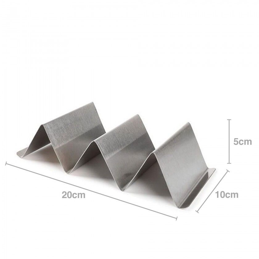 Suporte Inox para 3 Tacos 20X10X5cm Suporte Inox para 3 Tacos 20X10X5cm