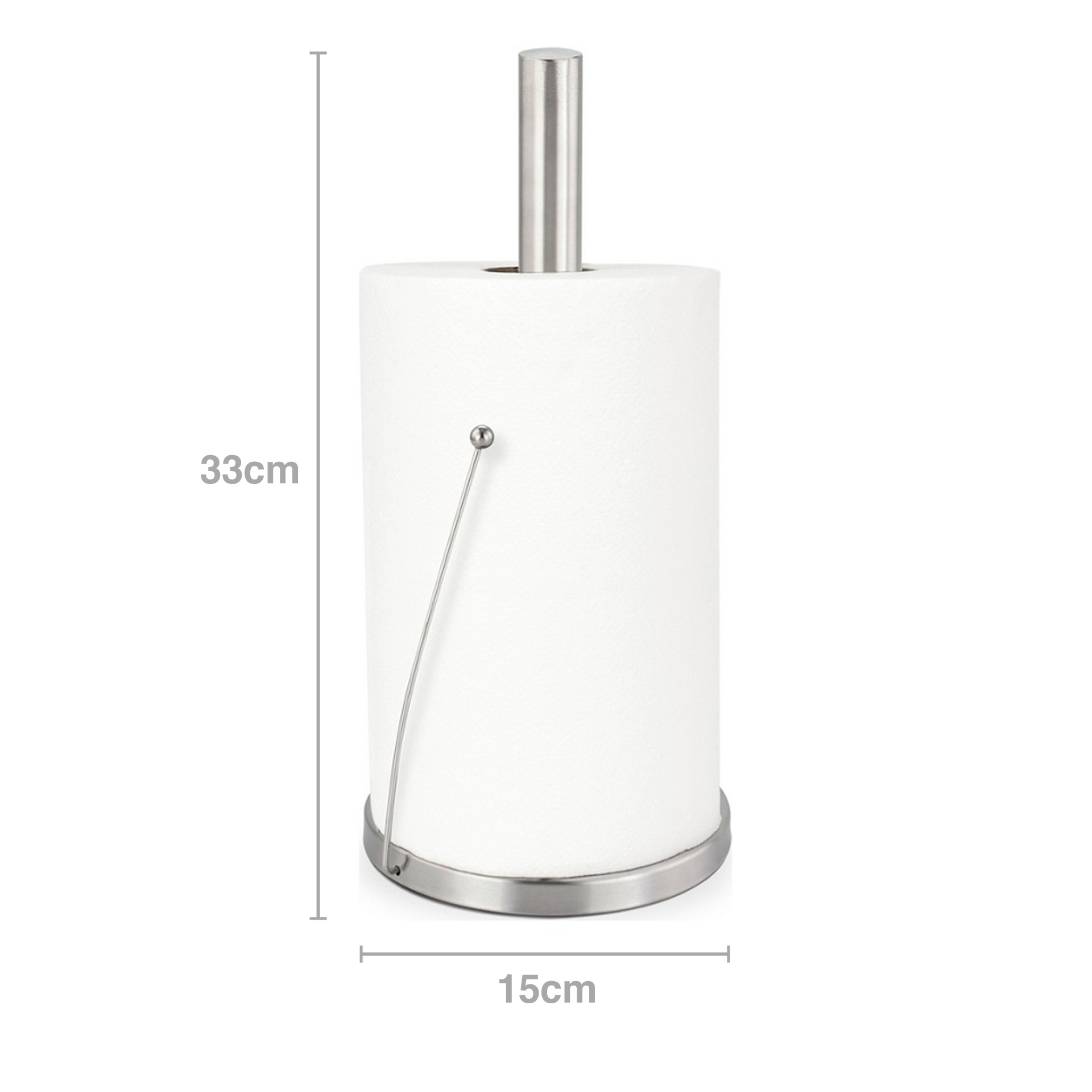 Porta Rolo Cozinha Inox com Fixador 15X33cm