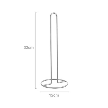 Porta Rolos Cozinha Metal 12X32cm Cinzento