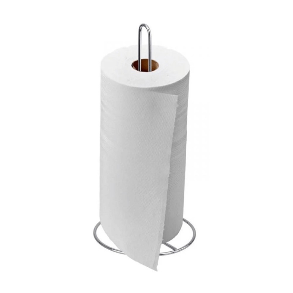 Porta Rolos Cozinha Metal 12X32cm Cinzento