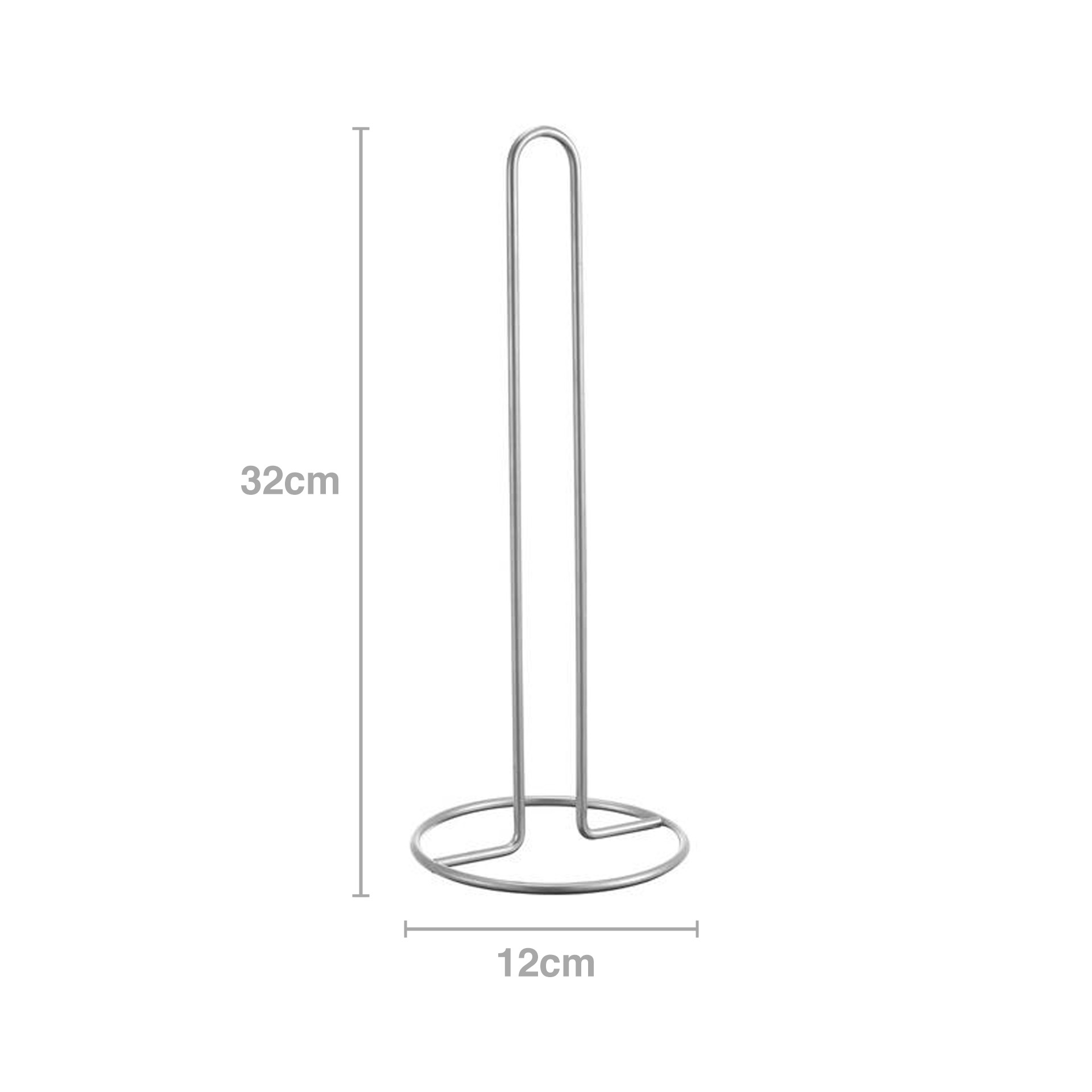 Porta Rolos Cozinha Metal 12X32cm Cinzento