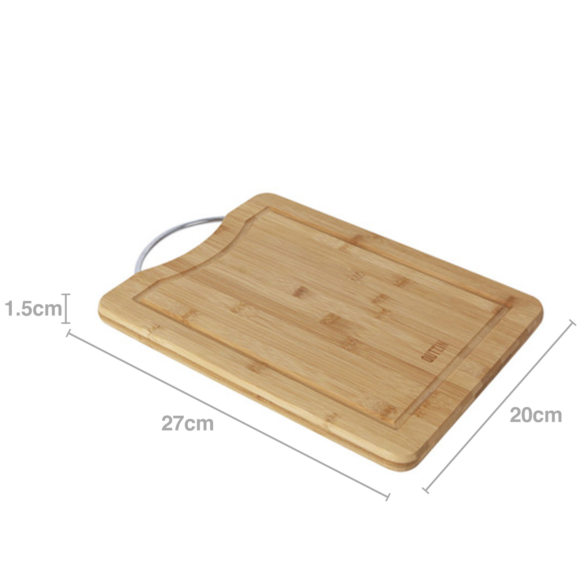 Tábua Cortar Bambu Asa Metal 27X20X1.5cm