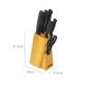 Conjunto 5 Facas Nero com Tesoura + Cepo Madeira 8.5X13X21.5cm Conjunto 5 Facas Nero com Tesoura + Cepo Madeira 8.5X13X21.5cm