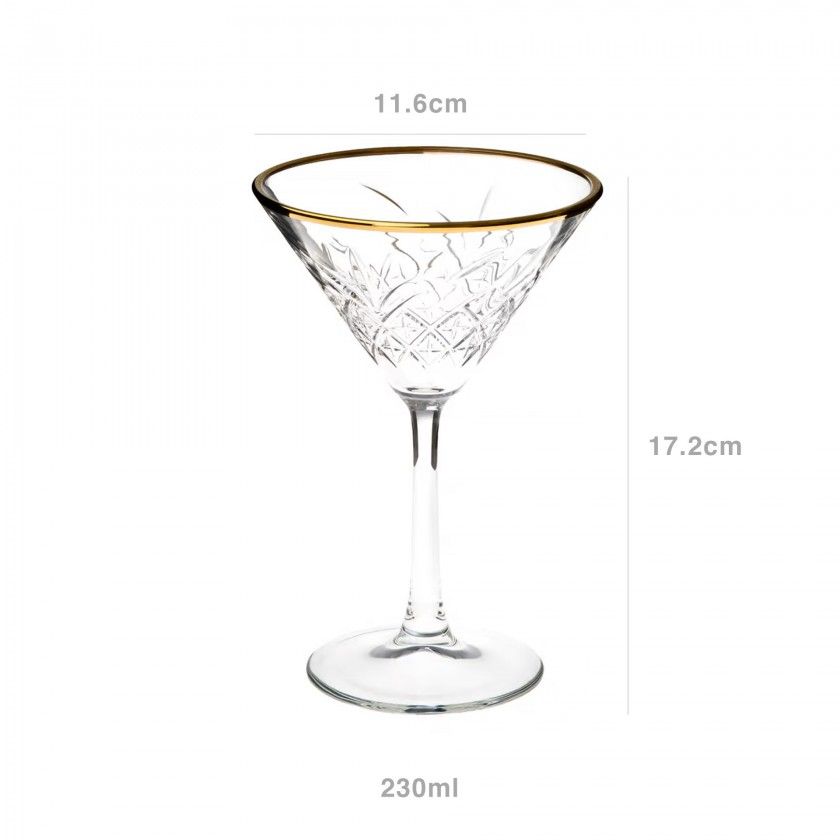 Copo Cocktail Timeless Golden Touch 230ml 11.6X17.2cm Pack 4