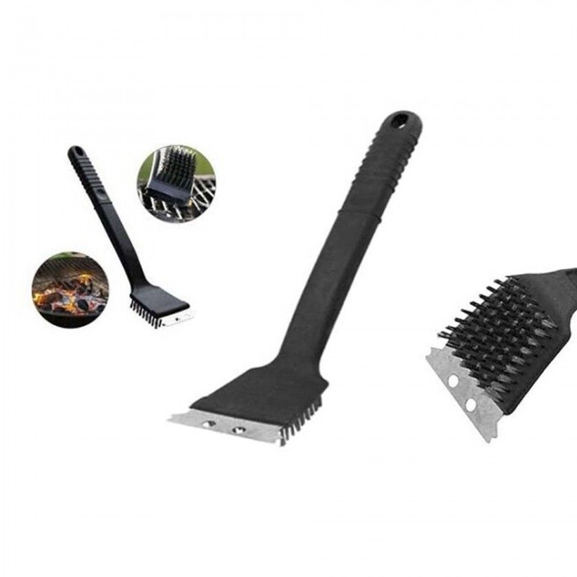Escova Aço Limpa Grelhas com Cabo 21.5X7X4.5cm Escova Aço Limpa Grelhas com Cabo 21.5X7X4.5cm