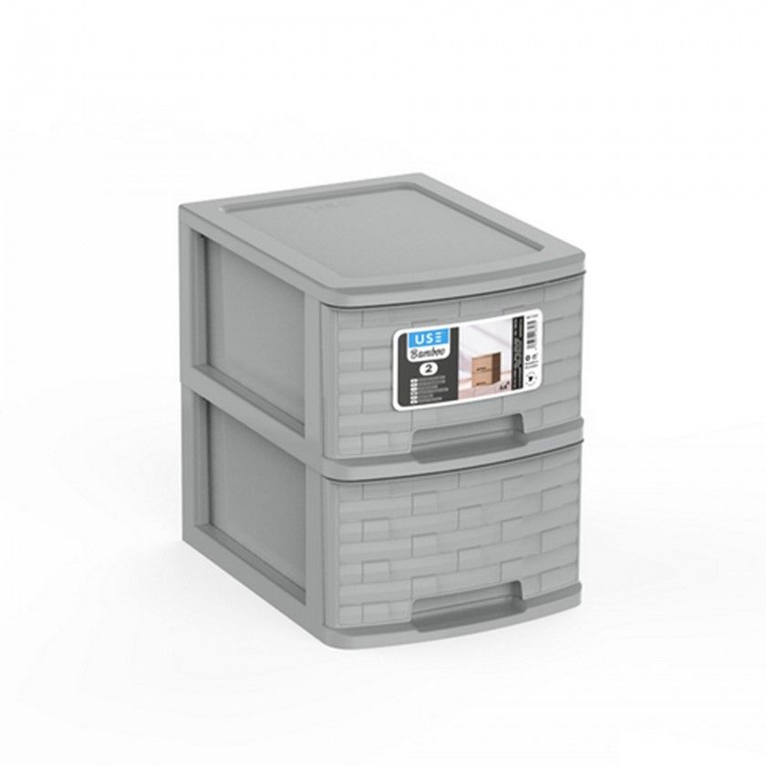 Caixa Organizadora Bamboo A4 2 Gavetas 35X26X33cm