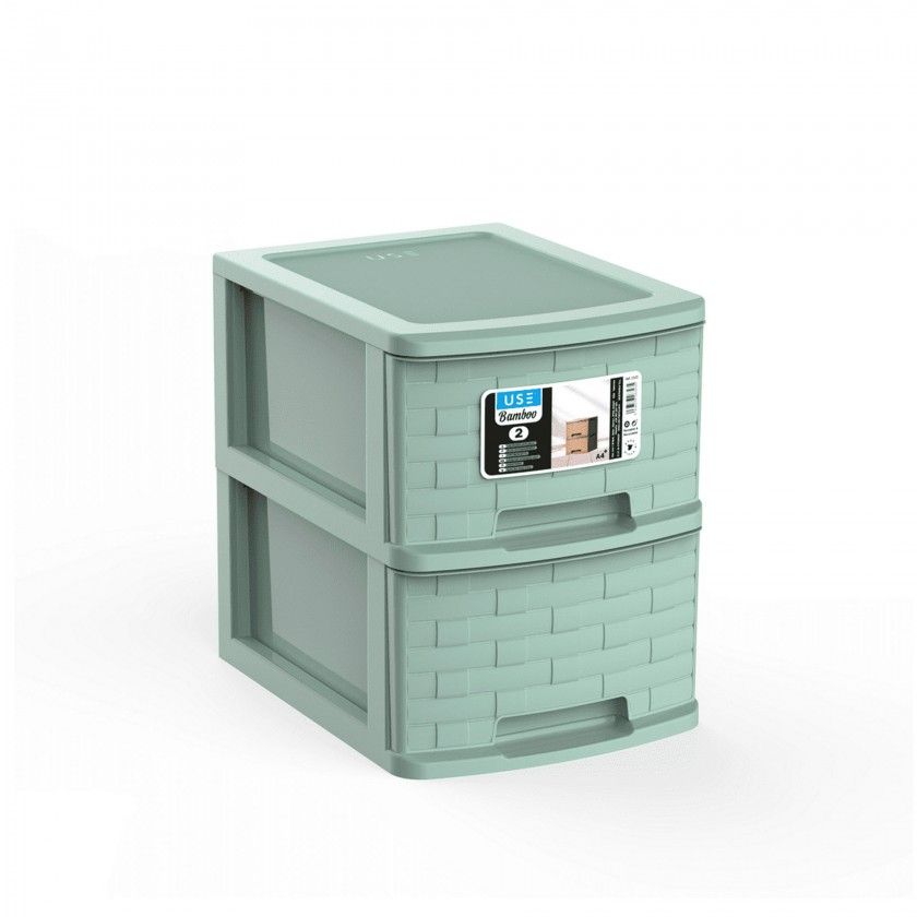 Caixa Organizadora Bamboo A4 2 Gavetas 35X26X33cm