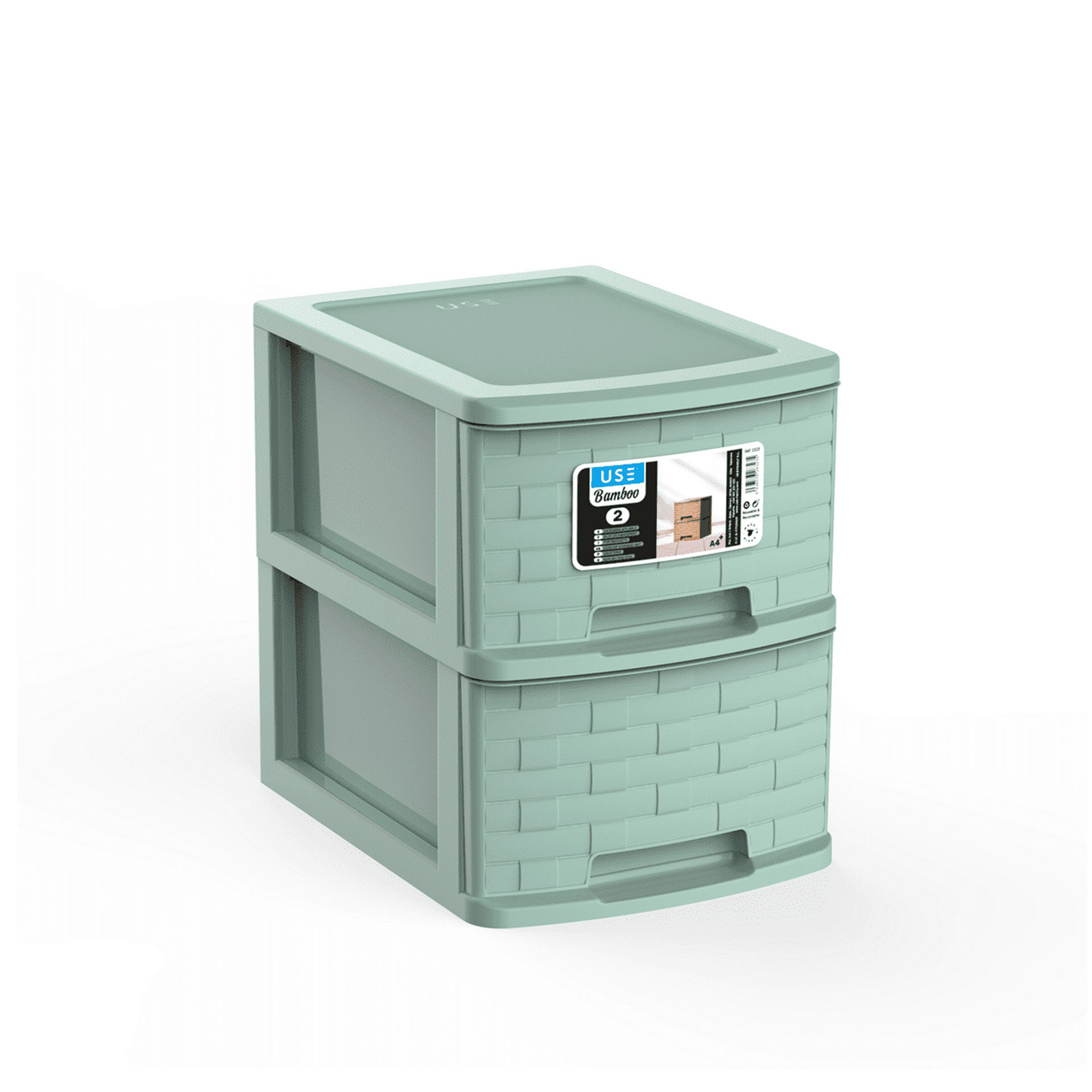 Caixa Organizadora Bamboo A4 2 Gavetas 35X26X33cm