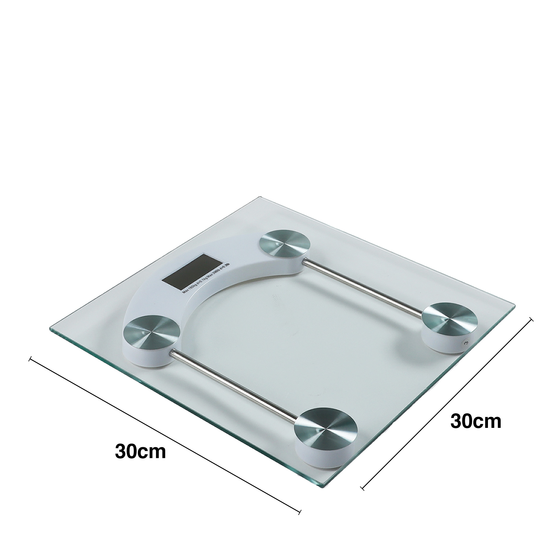 Balança Digital Wc Led Transparente 180kg 30X30cm
