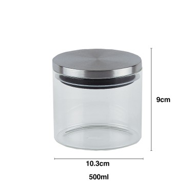 Frasco Vidro Tampa Metal 500ml 10.3X9cm