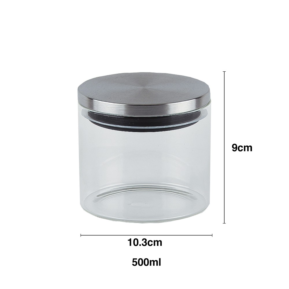 Frasco Vidro Tampa Metal 500ml 10.3X9cm