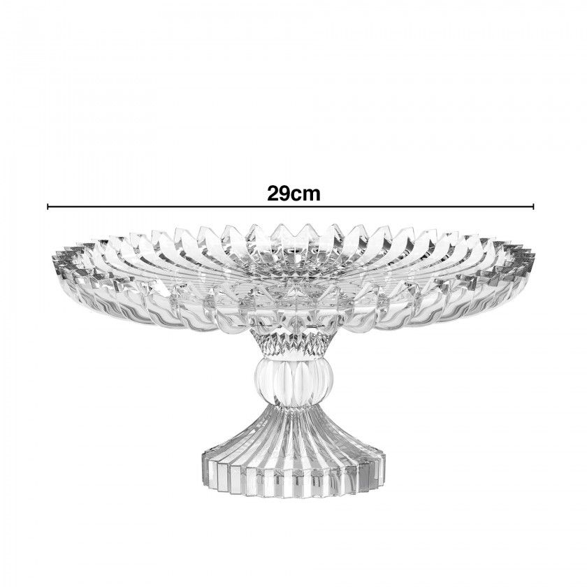 Prato Bolo Vidro Mónaco com Pé Redondo 29cm Prato Bolo Vidro Mónaco com Pé Redondo 29cm