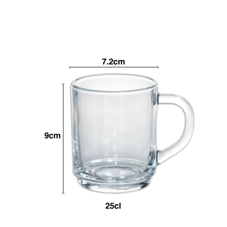 Caneca Vidro Redondo 250ml 7.2X9cm - Image product