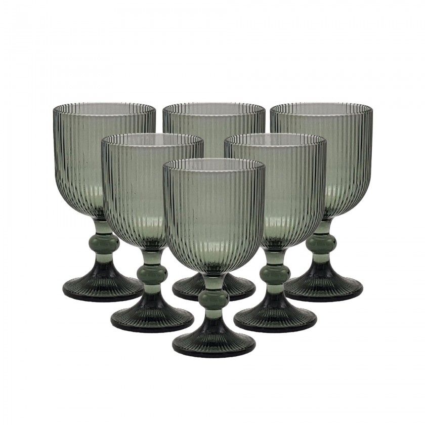 Copo com Pé Stripes 330ml 9X16.5cm Pack 6 Copo com Pé Stripes 330ml 9X16.5cm Pack 6